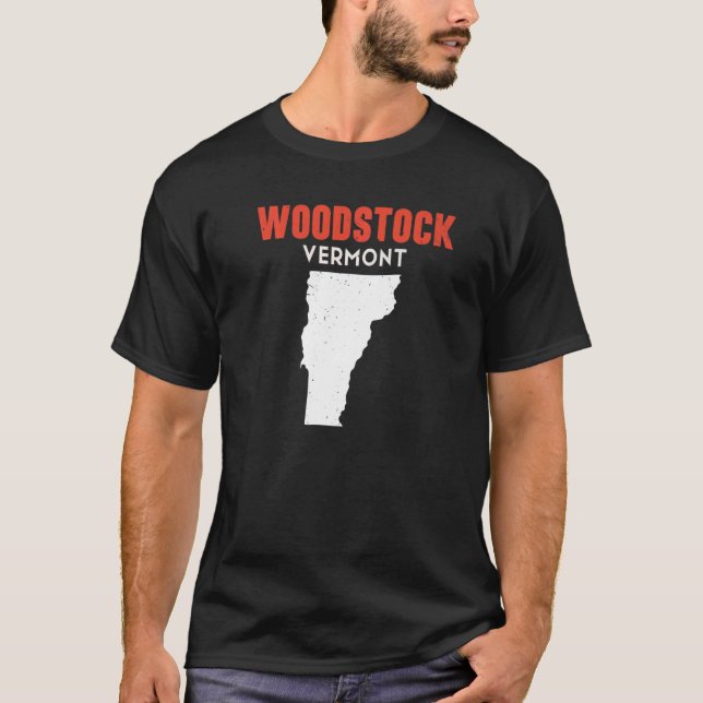 Camiseta Woodstock Vermont USA State America Travel Vermont (Frente)