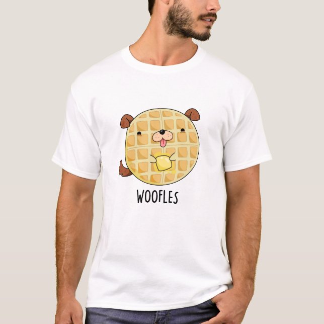 Camiseta Woofles Funny Doggy Waffle Pun (Frente)
