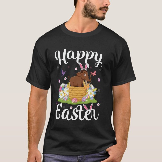 Camiseta Wooly Mammoth Felz pascoa Egg Hunt Bunny Eas (Frente)