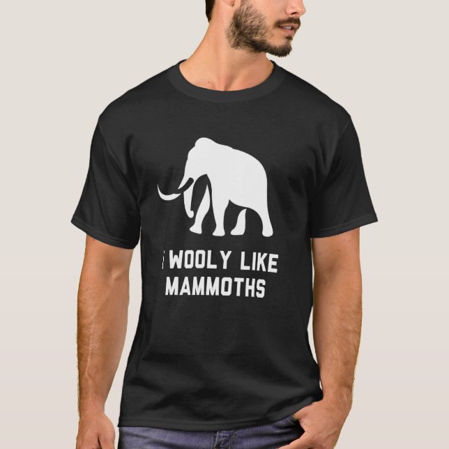 Camiseta Wooly Mammoth Pun Piada Extinct Elephant Animal (Frente)