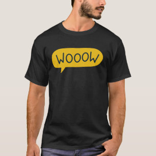 Camiseta WOOOOW Bolha de Fala Amarela Moderna arte de Excit