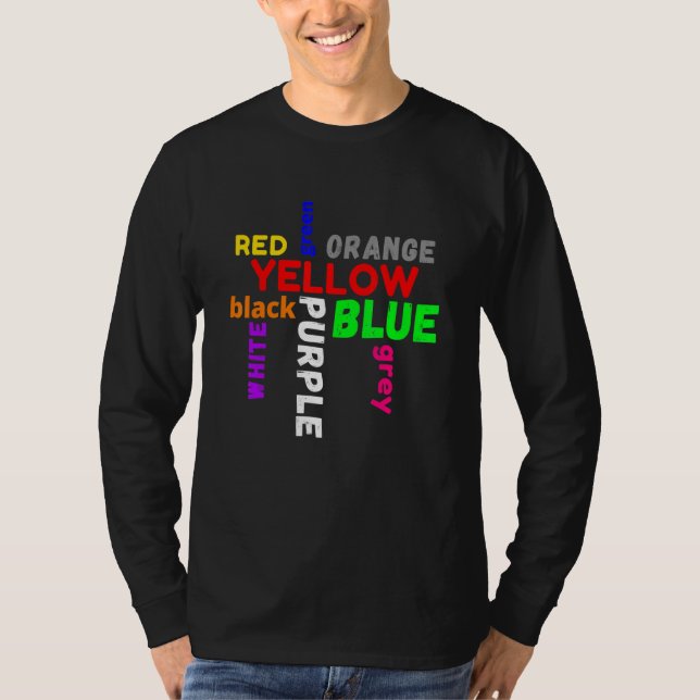 Camiseta word game saying colours colourful confusion (Frente)