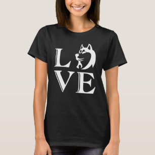 Camiseta Word Love with Dog Silhouette