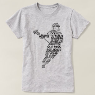 Camiseta Wordle De Arte Do Jogador De Lacrosse