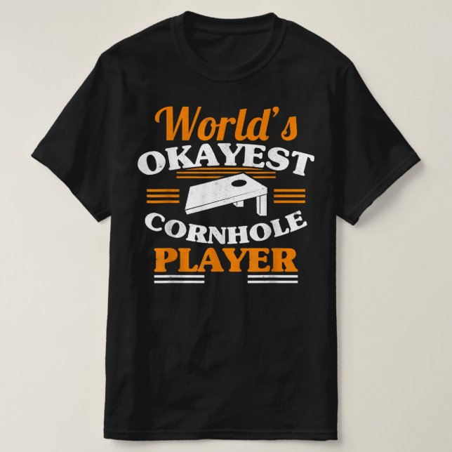 Camiseta Words Okayest Cornhole Player (Frente do Design)