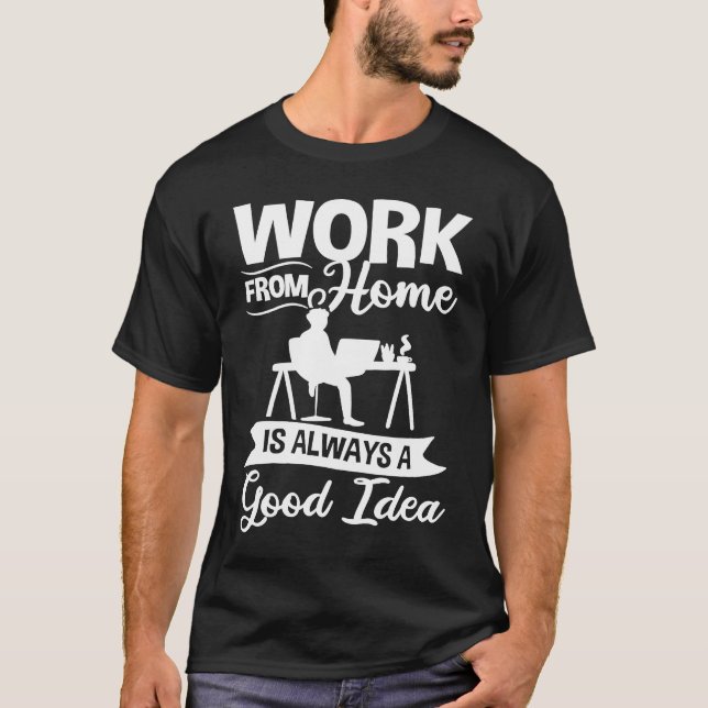 Camiseta Work From Home Office Job Ideas Business Online De (Frente)