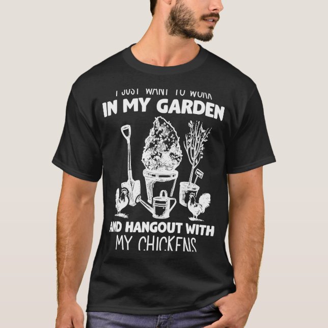 Camiseta work in Garden Humor Hangout with Chicken Farmer (Frente)