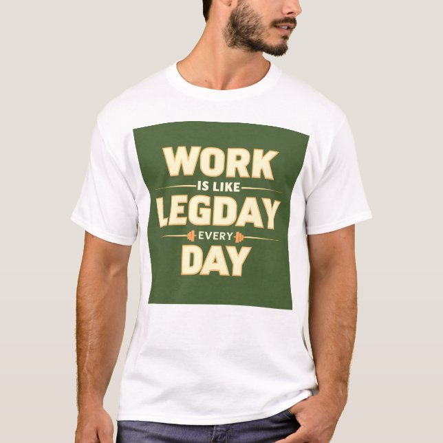 Camiseta Work is like leg day every day (Frente)