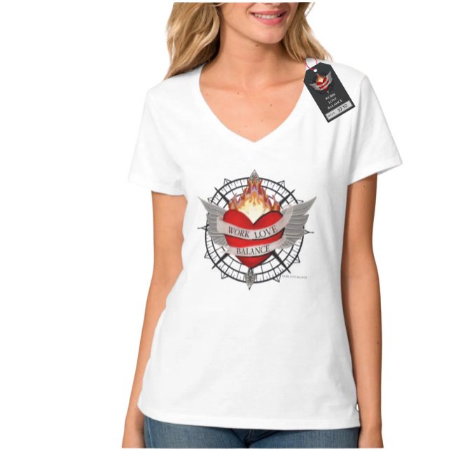 Camiseta WORK LOVE BALANCE compass design (Criador carregado)
