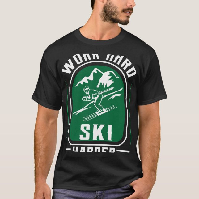 Camiseta Workaholic e Ski Aholic do Duro de trabalho mais d (Frente)