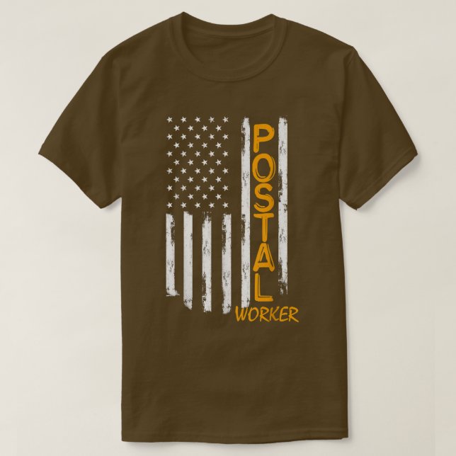 Camiseta Worker American Distressed Flag US Postal Service  (Frente do Design)