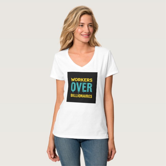 Camiseta Workers Over Billionaires: Power to the People HD (Frente Completa)