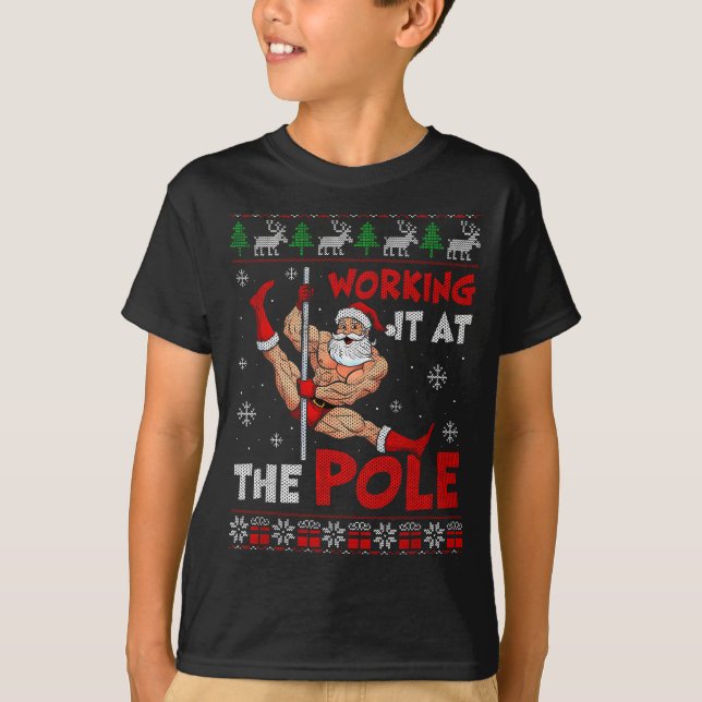 Camiseta Working It At The Le Funny Santa Dancing Ugly Chri (Frente)