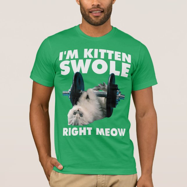 Camiseta Workout - Cat - Sou Kitten Swole Right Meow (Frente)
