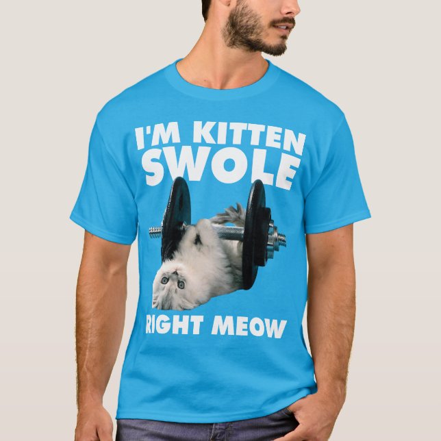 Camiseta Workout - Cat - Sou Kitten Swole Right Meow (Frente)
