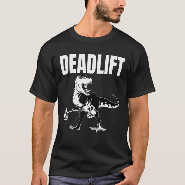 Camiseta Workout de Gym com Deadelevador do Dinossauro do R (Frente)