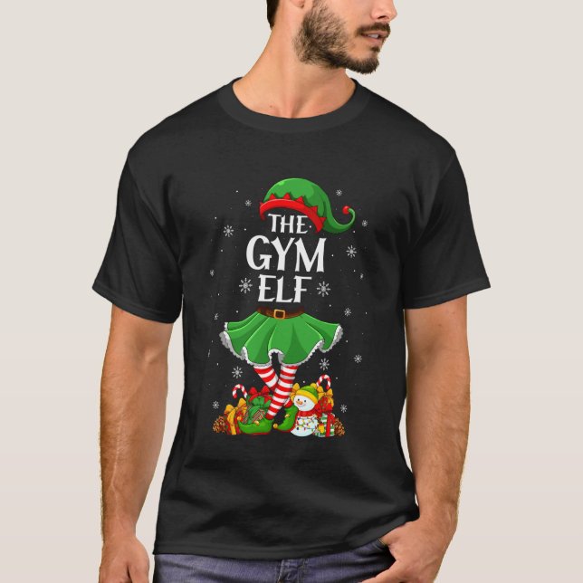 Camiseta Workout Gym Elf Christmas Family Elf Squad Xmas Gi (Frente)