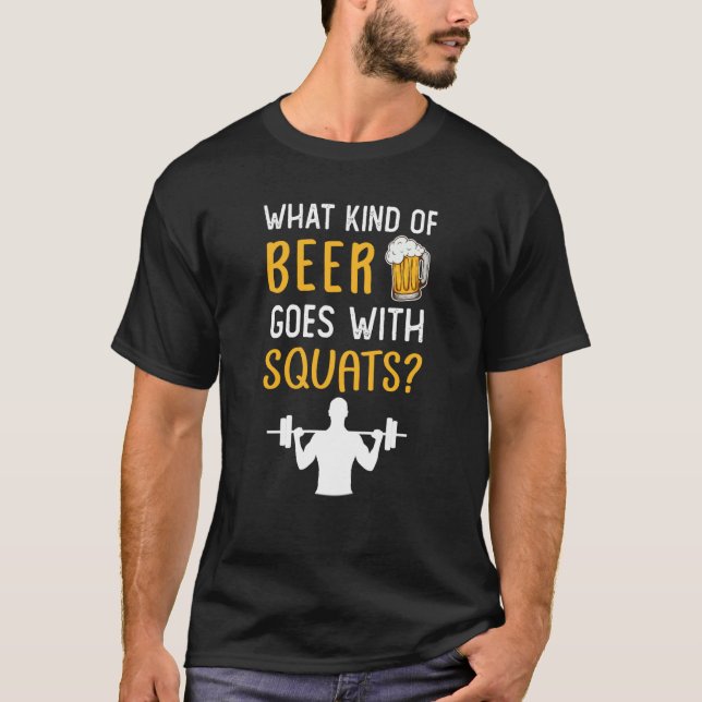 Camiseta Workout Gym Meme For Beer Squats Joke (Frente)