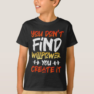 Camiseta Workout Motivacional Willpower Cote Dumbbell Grap