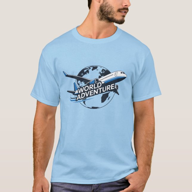 Camiseta World Adventure Airplane Travel T-Shirt (Frente)