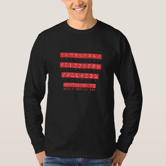Camiseta World Braille Day Blind Awareness Solidarity Premi (Frente)
