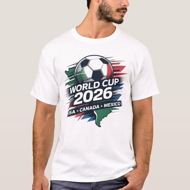 Camiseta World Cup 2026 USA Canada Mexico Football T-Shirt  (Frente)