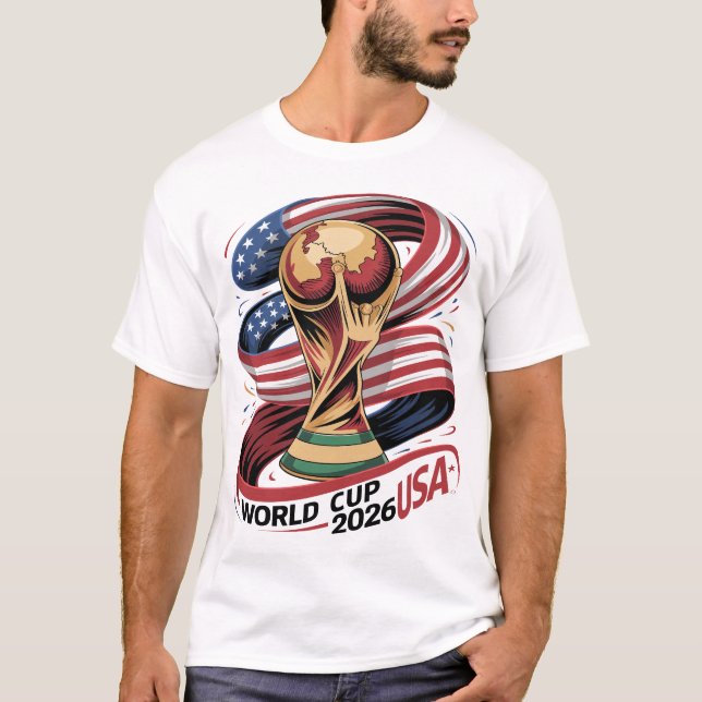 Camiseta World Cup 2026 USA Flag T-Shirt, Soccer FIFA Tee (Frente)