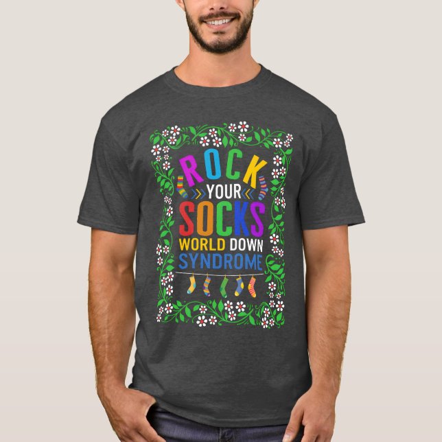 Camiseta World Down Syndrome Day Rock Your Socks retro (Frente)