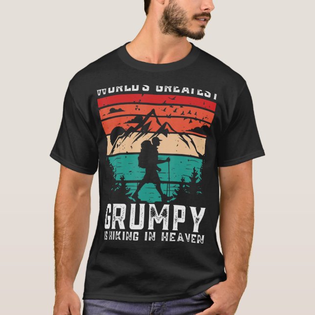 Camiseta World Greatest Grumpy Hiking in Heaven Family Memo (Frente)