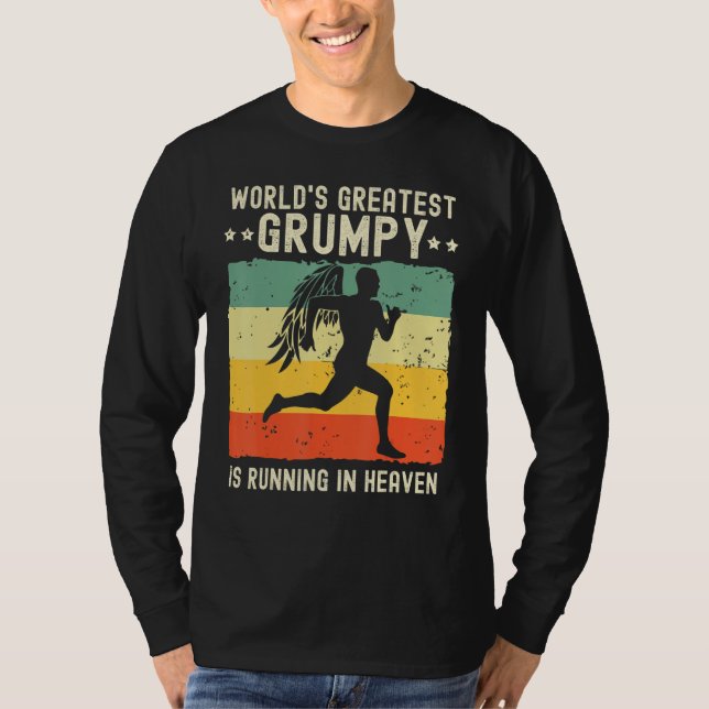 Camiseta World Greatest Grumpy Running in Heaven Family Mem (Frente)