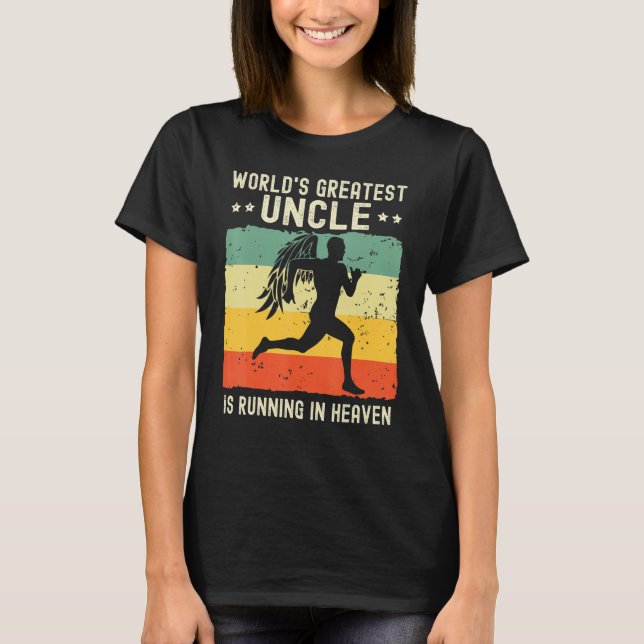 Camiseta World Greatest Uncle Running in Heaven Family Memo (Frente)