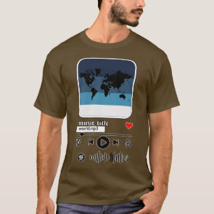 Camiseta world map musical em player