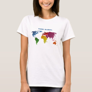 Camiseta World Map Think Global