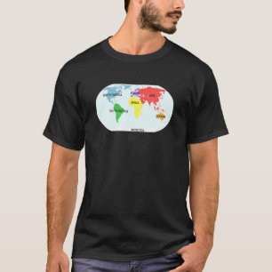 Camiseta World Map With All 7 Continents Geography Teachers