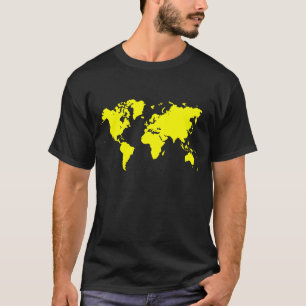Camiseta World Map - Yellow