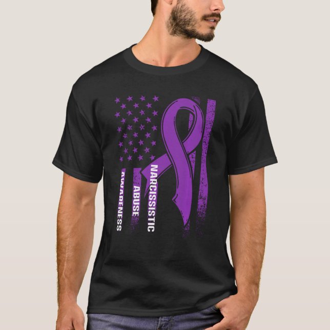 Camiseta World Narcissistic Abuse Awareness Us Flag Survivo (Frente)