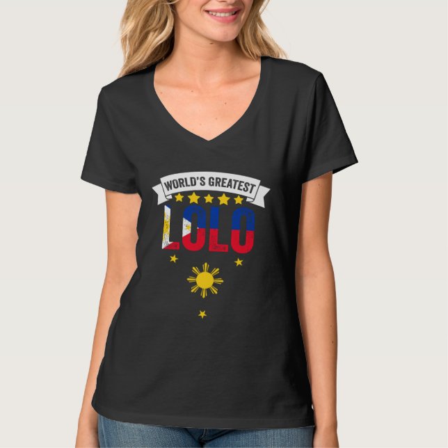 Camiseta World s Greatest Lolo Awesome Pinoy Fan Filipino G (Frente)