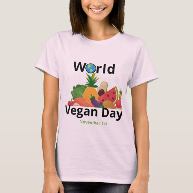 Camiseta World Vegan Day T-Shirt Design (Frente)