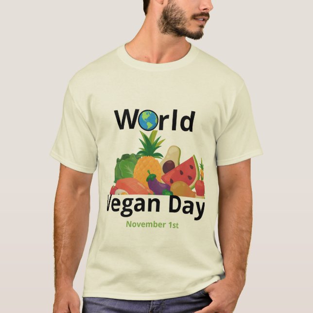 Camiseta World Vegan Day T-Shirt Design (Frente)