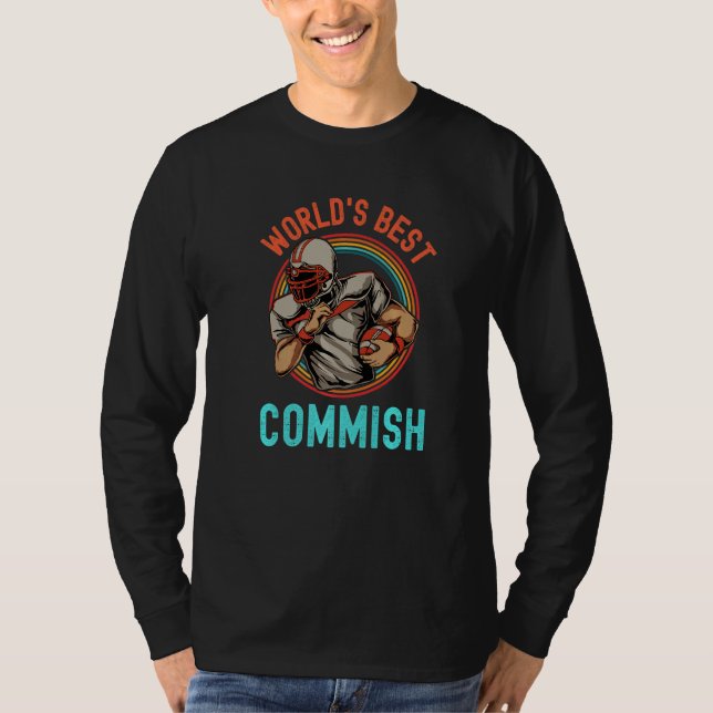 Camiseta Worlds Best Commish Fantasy Football Commissioner  (Frente)