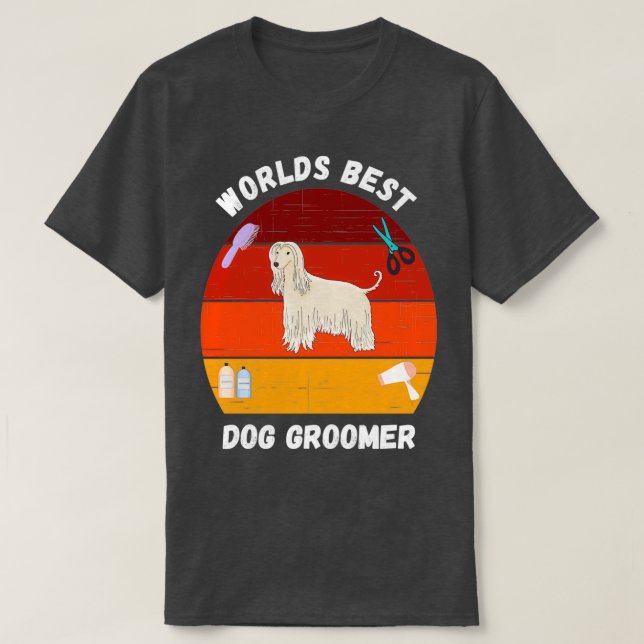 Camiseta worlds best Dog groomer Dog Grooming 3 (Frente do Design)