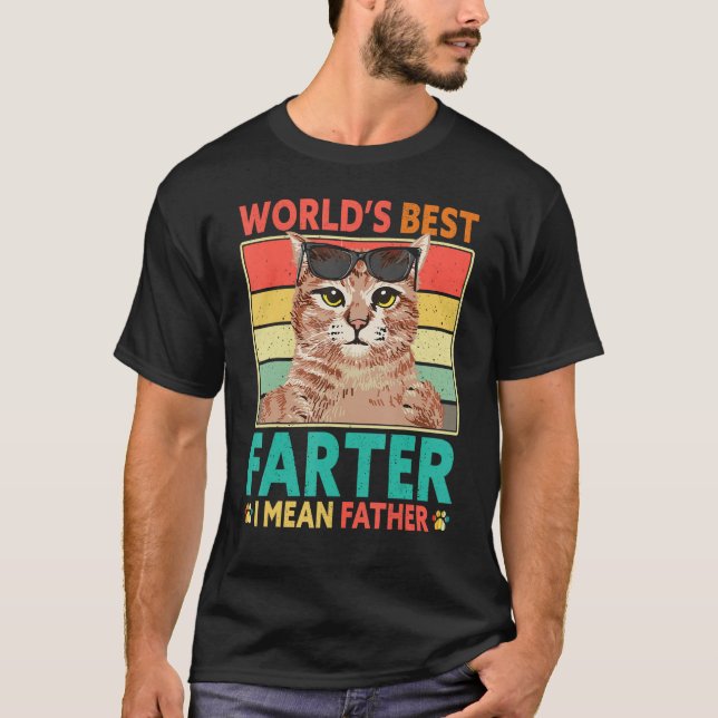 Camiseta Worlds Best Farter I Mean Father Cat Dad Fathers D (Frente)