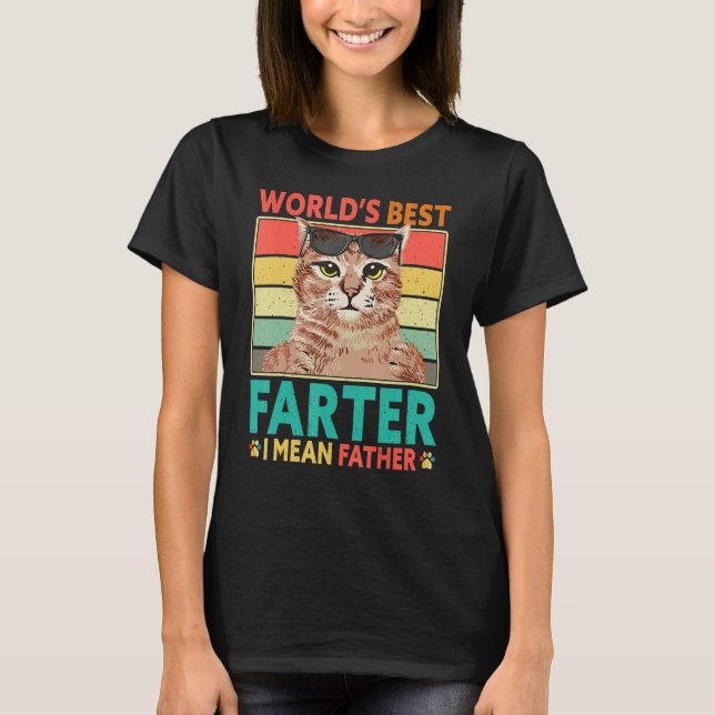 Camiseta Worlds Best Farter I Mean Father Cat Dad Fathers D (Frente)