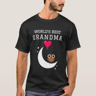 Camiseta World'S Best Grandma Grandmother Owl He