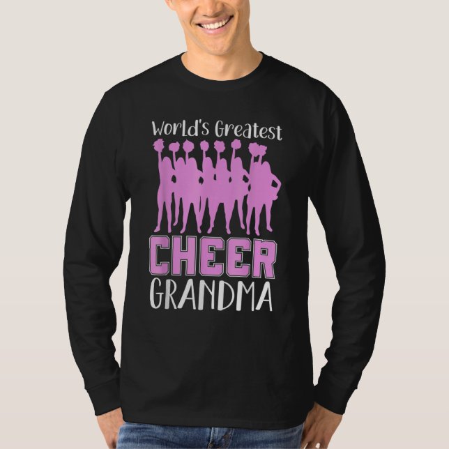 Camiseta World's Greatest Cheer Grandma Cheerleader Mom (Frente)