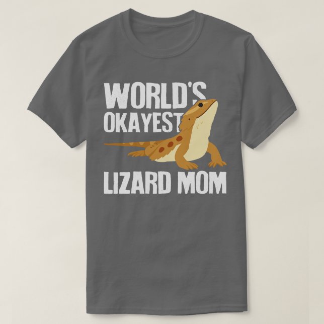 Camiseta Worlds Okayest Lizard Mãe (Frente do Design)