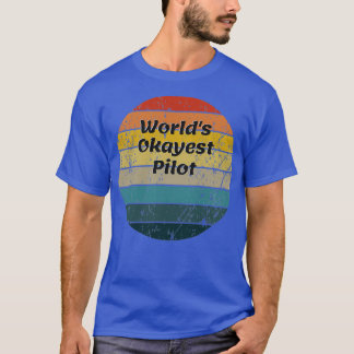 Camiseta Worlds Okayest Pilot Vintage Sunset 60s 70s