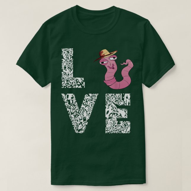 Camiseta Worm Farmer Hat Leopard Adorava Verme Wiggler Long (Frente do Design)
