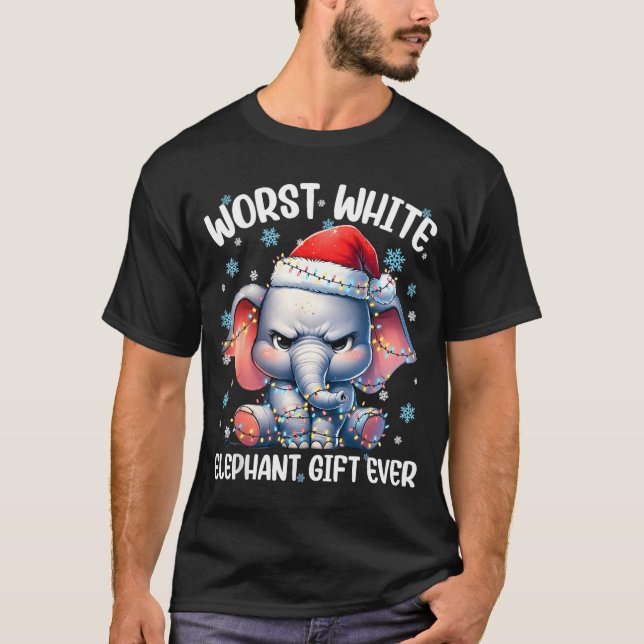 Camiseta Worst White Elephant Ever Christmas Xmas Under 15  (Frente)