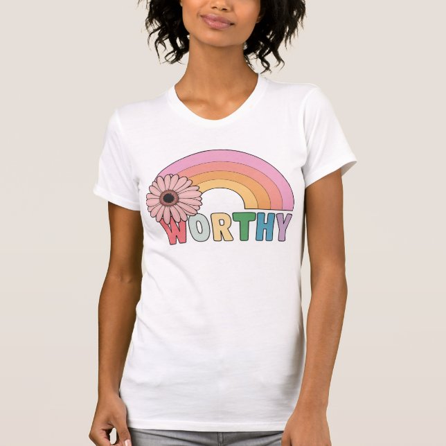 Camiseta Worthy Rainbow Bloom (Frente)